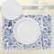 Ambesonne Indigo Place Mats Set of 4, Modern Minimalist Spring Time Flowers Swirls Leaves Image, Washable Fabric Placemats for Dining Table, Standard Size, Pale Blue Navy Blue